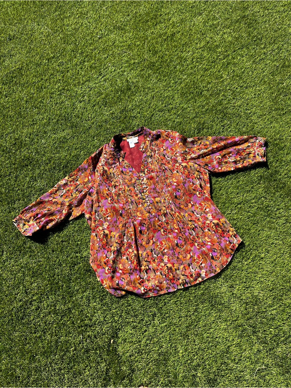 ✨Coldwater Creek Plus Size 2X Pintuck Floral Blouse✨